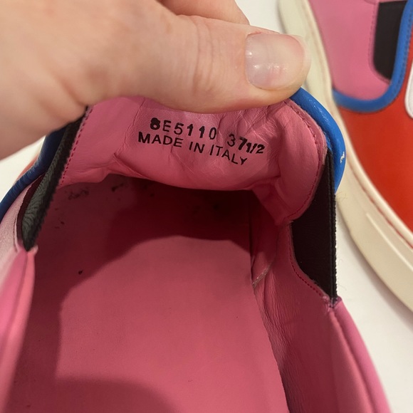 Fendi monster motif leather loafer sneakers - Picture 7 of 16